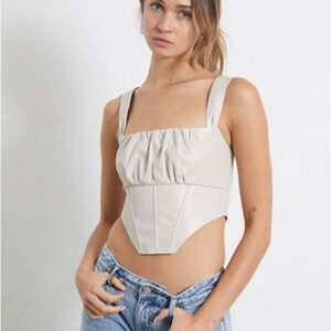 Pacsun Beige Leather Corset Top
